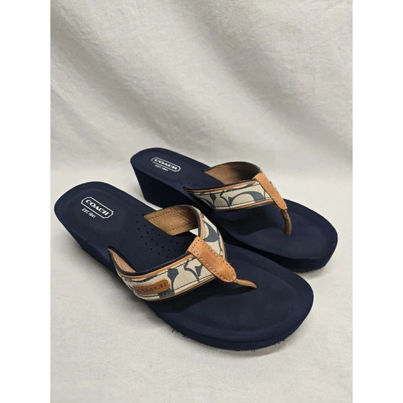 Coach Juliet Womens Size 9B Slip On Casual Platform Flip Flop Sandals- READ INFO - Picture 2 of 16